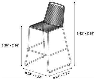 Barclay Counter Stool, Light Gray Cord
