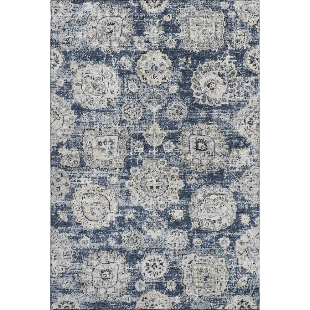 Premium Machine Washable Mayfield AMF634 Navy 10' x 14' Rug