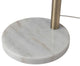 Santa Clara Bone Porcelain 3 Light Arc Floor Lamp -85", Weathered Brass & Walnut