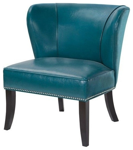 Madison Park Hilton Armless Accent Chair, Teal Blue