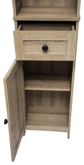Dune Freestanding Bathroom Linen Tower Storage Cabinet, Brown