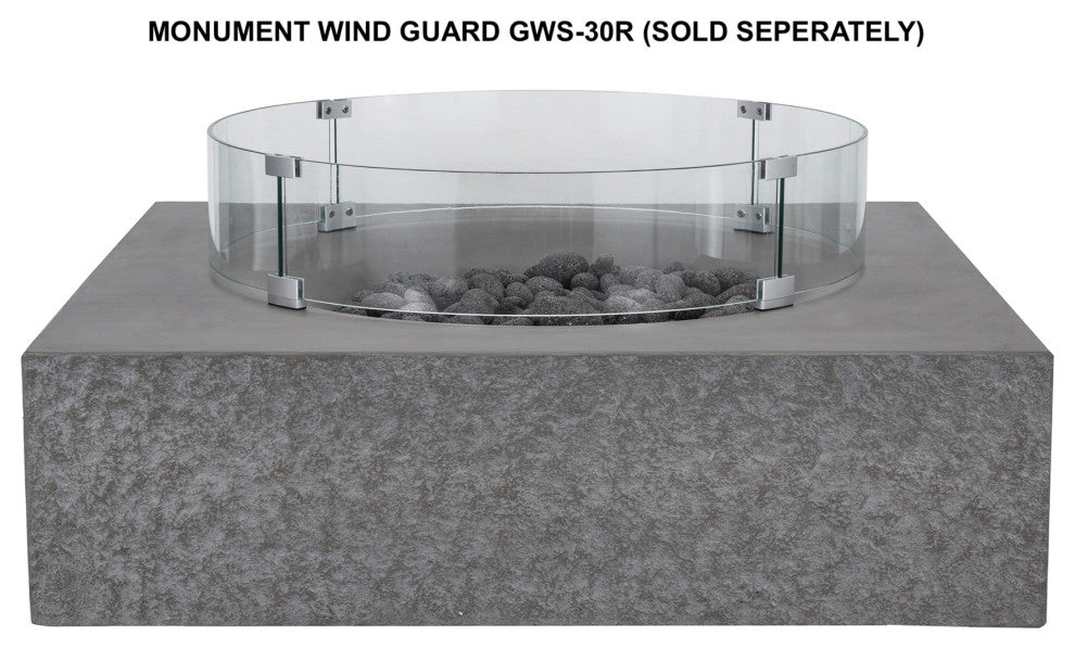 30" Round Glass Wind Guard for Round Fire Tables