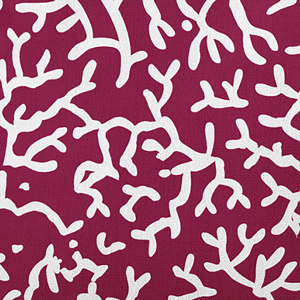 Seaweed Polyester Indoor/Outdoor Pillow, Maroon Red, 18"x18"