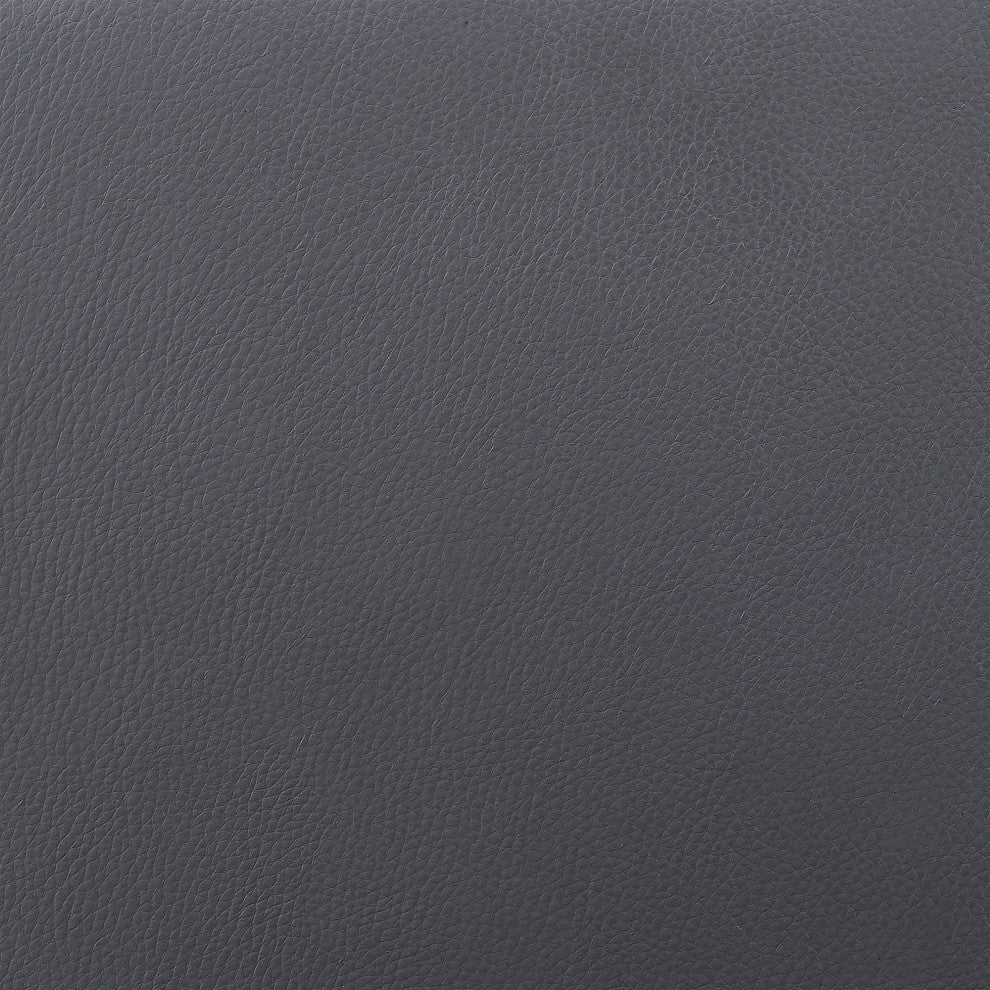 Clover Grey Faux Leather Dining Room Chair with Black Metal Legs