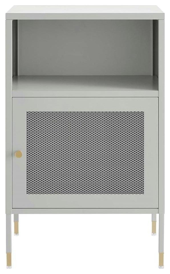 Modway Covelo Metal Side Table with Adjustable Foot Pads in Light Gray