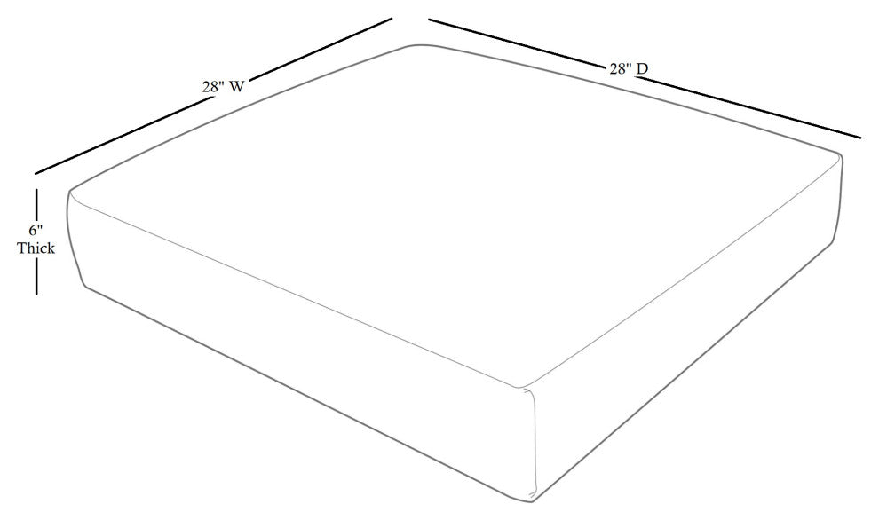 6" High Back Cushion for Ottoman, Cilantro