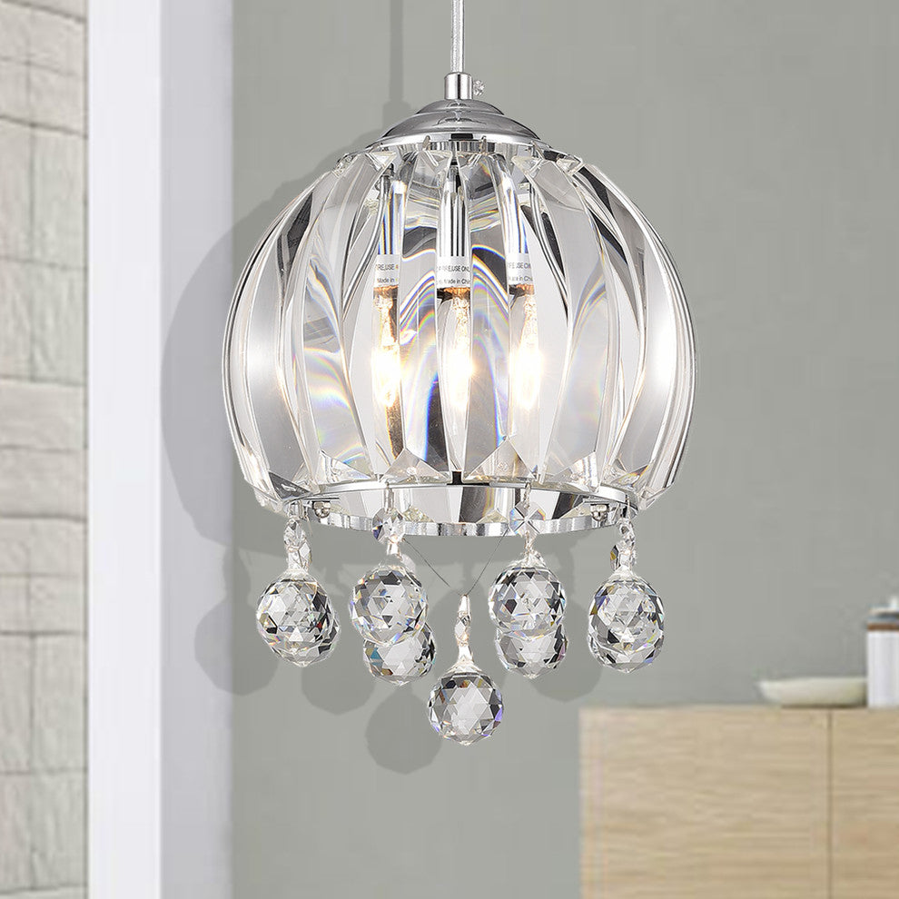 Deanna Chrome 1-Light Bowl Pendant