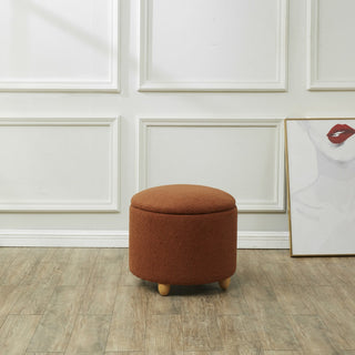 Safavieh Couture Mariabella Storage Ottoman, Rust/Natural