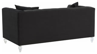 TOV Furniture Bea Black Velvet Loveseat
