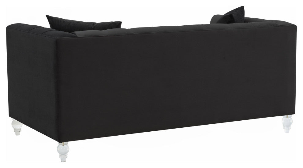 TOV Furniture Bea Black Velvet Loveseat