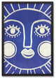 Sun Face Blue 3 20x30 Black Framed Canvas