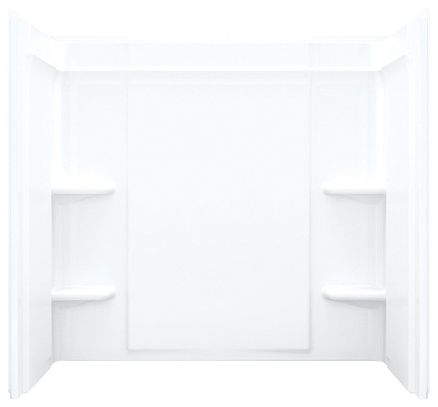 Sterling Ensemble Right-Hand Drain Bathtub Shower Kit 72"x40"x48", White