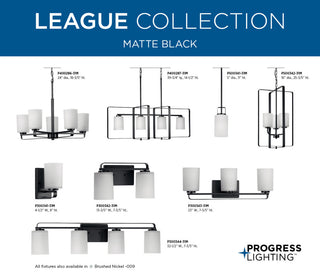 League Collection 3-Light Modern Farmhouse Bath Vanity Light, Matte Black