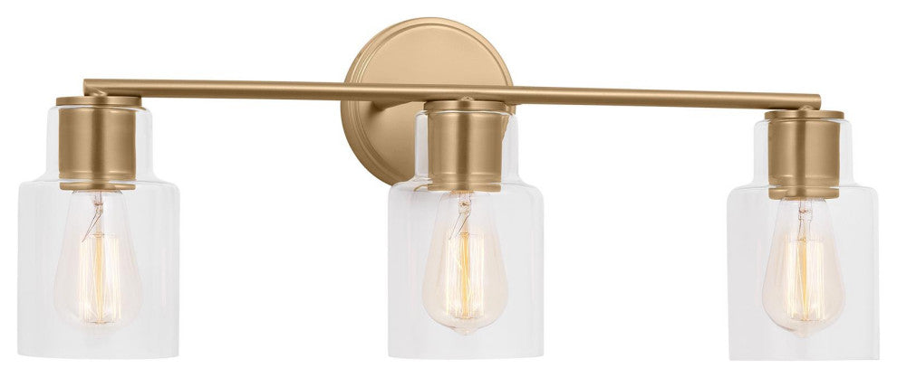 Sayward 3 Light Bath, Satin Brass