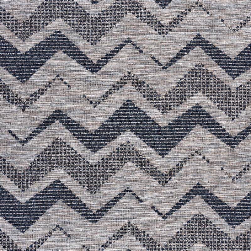 5" x 7" Navy Zig Zag Indoor Outdoor Area Rug
