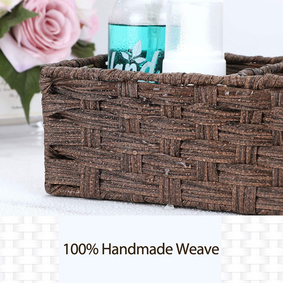 Toilet Paper Basket Hand-woven Basket, Storage Bin, Counter Vanity Organizer