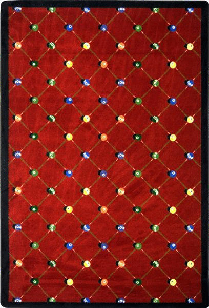 Games People Play Rug, Billiards, 5'4"x7'8", Red