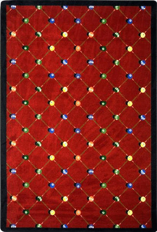 Games People Play Rug, Billiards, 5'4"x7'8", Red
