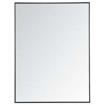 Elegant Decor Eternity 48" x 36" Contemporary Metal Frame Mirror in Black