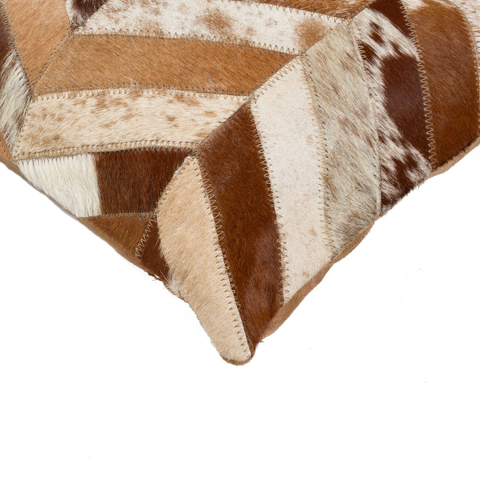 Torino Chevron Pillow, Brown/Natural, 12"x20"