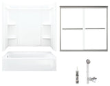 Sterling Ensemble Left-Hand Drain Bathtub Shower Kit 72"x40"x48", White