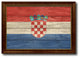 Croatia Country Textured Flag Print With Brown Gold Frame, 15"X21"