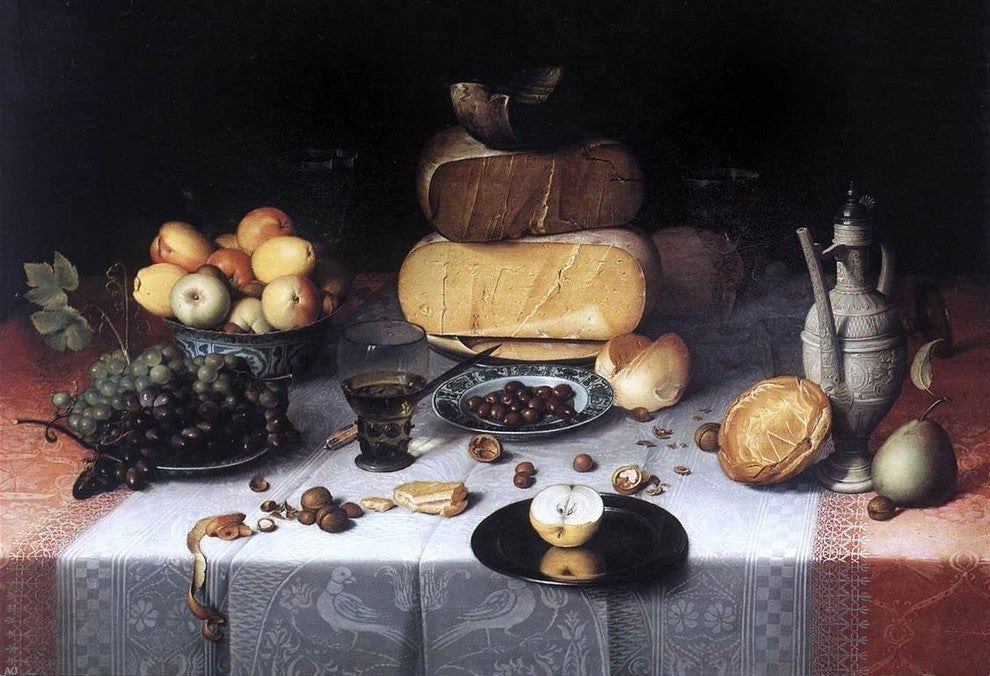 Floris Claesz Van Dijck Laid Table with Cheeses and Fruit Gallery Wrapped Canvas