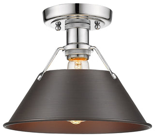 Golden Lighting 3306-FM CH Orwell 10"W Semi-Flush Ceiling Fixture - Chrome with