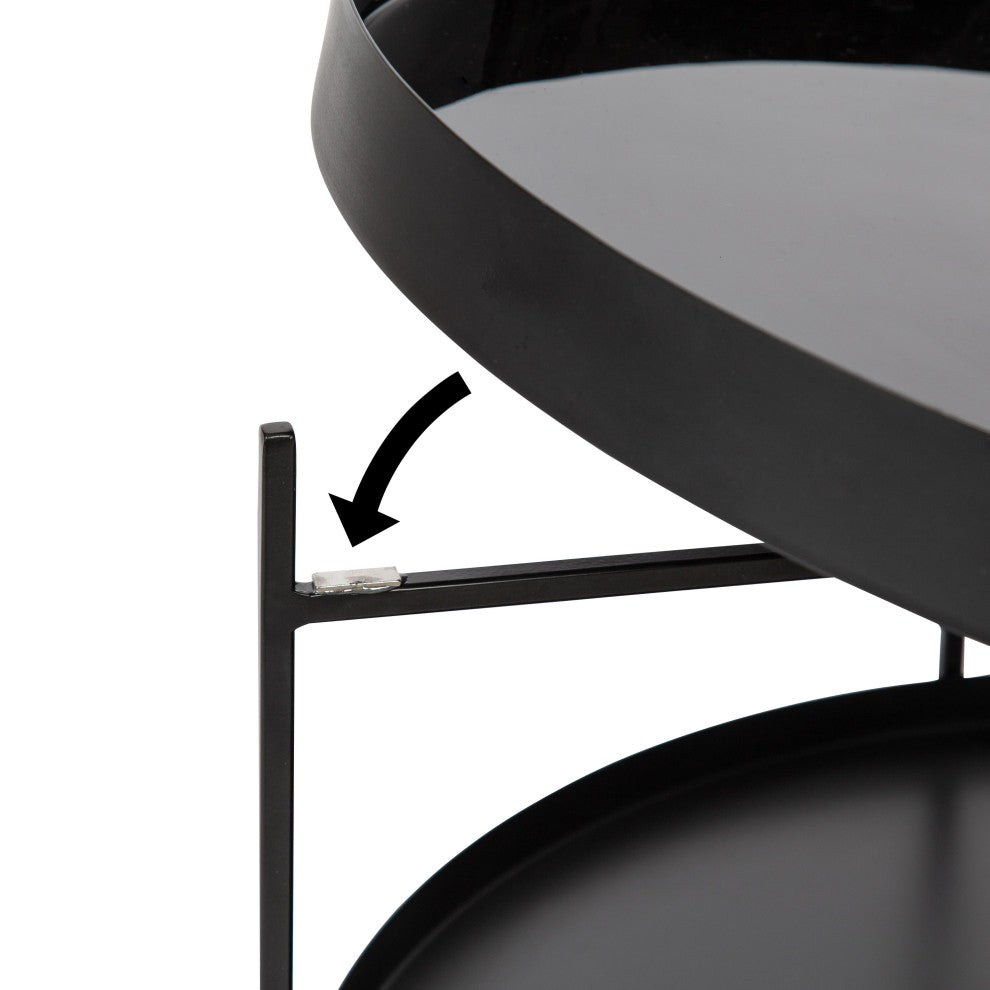 Nira Metal Coffee Table, Black 26" Diameter