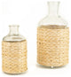 Set of Two Seagrass Wrapped Tall Vases