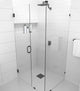78"x49"x34" Frameless 90 Degree Shower Enclosure Wall Hinge, Matte Black