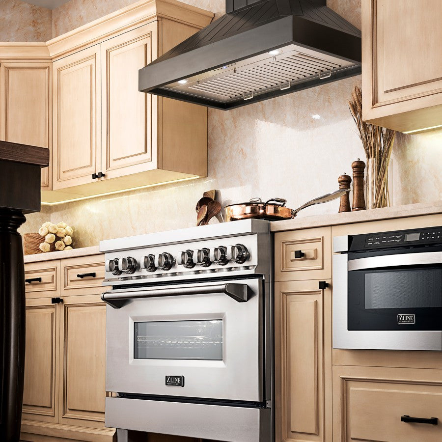 ZLINE 30" Wooden Wall Mount Range Hood in Black (KPCC-30)