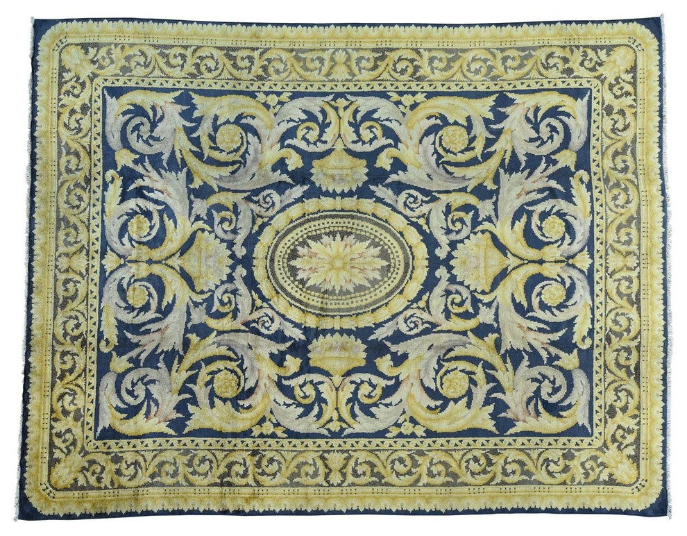 10'10"x13'8" Old Spanish Savonnerie Exc Cond Handmade Oversize Rug