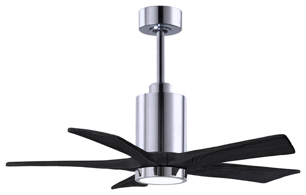 Matthews Fan Patricia-5 With Kit, Polished Chrome, 42", Matte Black