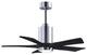 Matthews Fan Patricia-5 With Kit, Polished Chrome, 42", Matte Black
