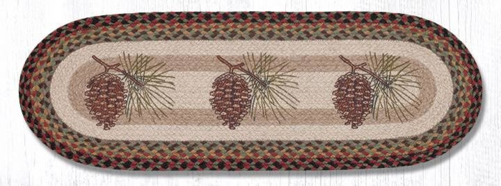 Earth Rugs OP-81 Pinecone Oval Table Runner 13" x 36"