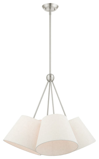 Livex Lighting Prato 4 Light Brushed Nickel Chandelier