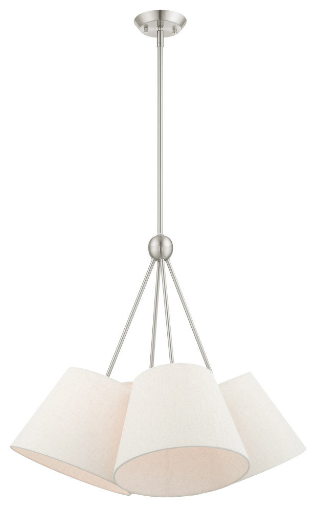 Livex Lighting Prato 4 Light Brushed Nickel Chandelier