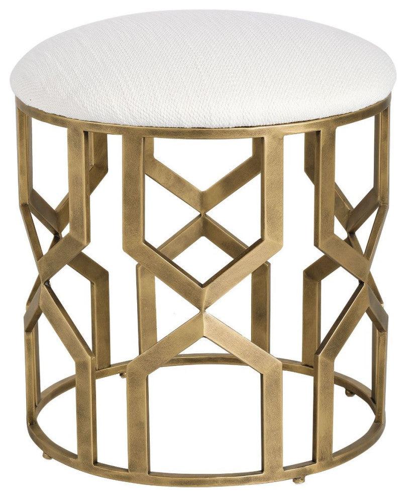 Uttermost Trellis Geometric Accent Stool