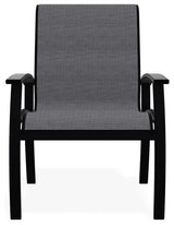 Belle Isle Sling Outdoor Dining Chair, Augustine Pewter/Black