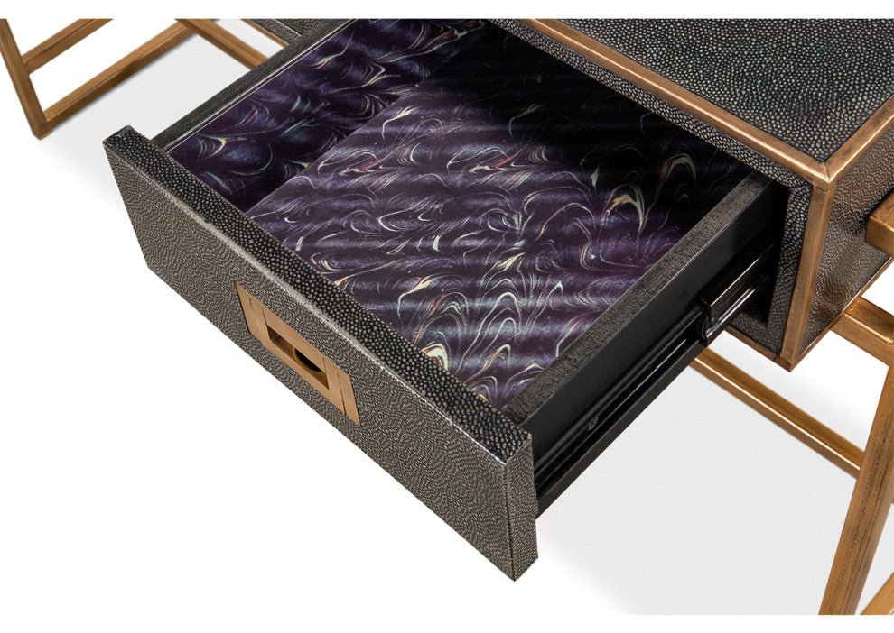 Modern Shagreen Leather Desk