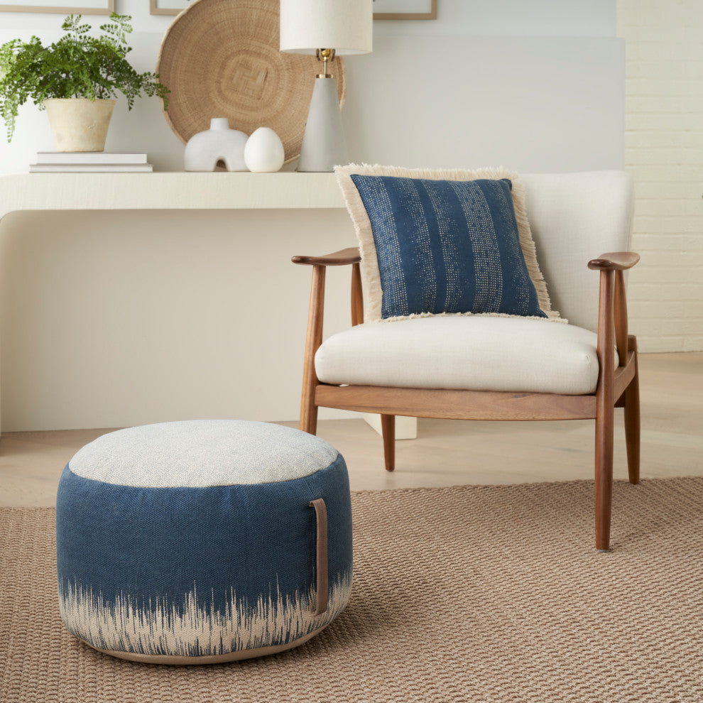 Mina Victory AS263 Pouf, Navy, 20"X20"X12"