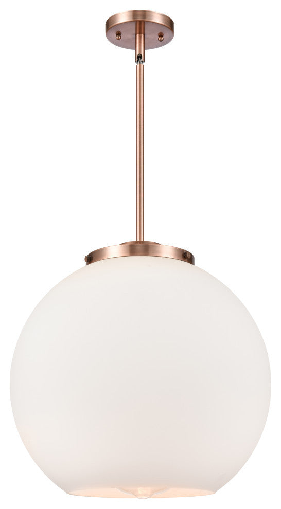 Athens Pendant, Antique Copper, Matte White, Matte White