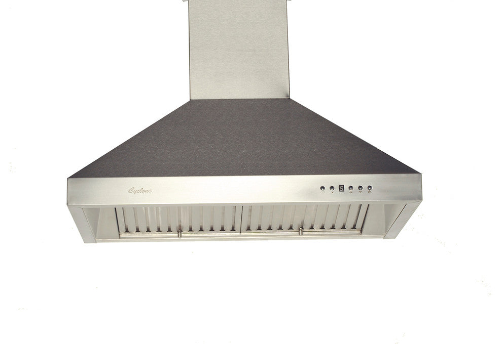 Cyclone High-Powered Stainless Steel Wall-Mount Range Hood Pro Collection, 36"