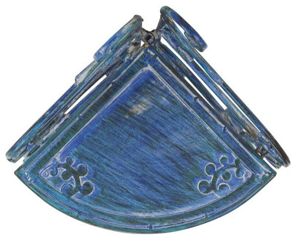 Safavieh Turuca 4 Tier Corner Shelf, Mossy Blue