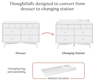 Palma 7-Drawer Assembled Double Dresser, Warm White