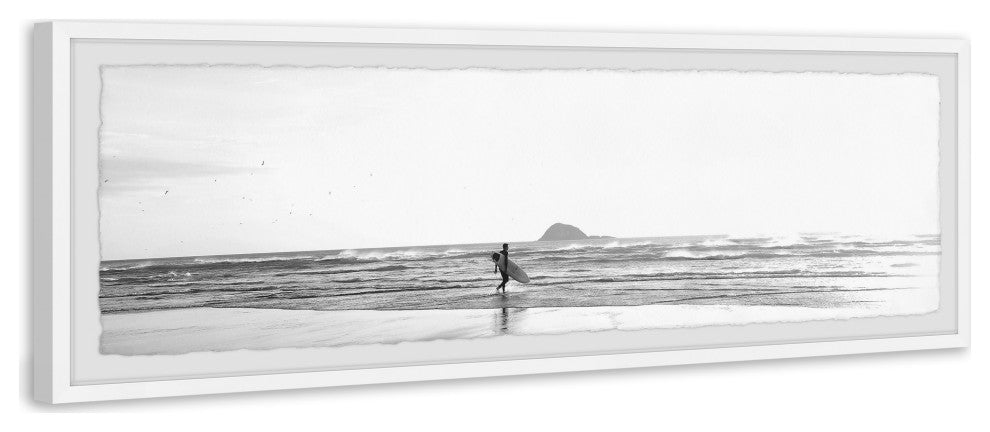 "Early Morning Surf II" Framed Painting Print, 30x10