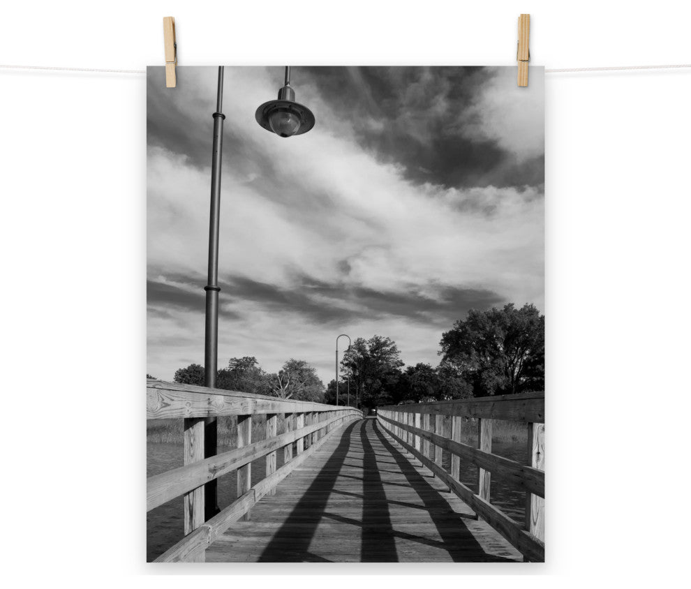 Follow the Lines Black & White Landscape Photo Unframed Wall Art Print, 16" X 20"