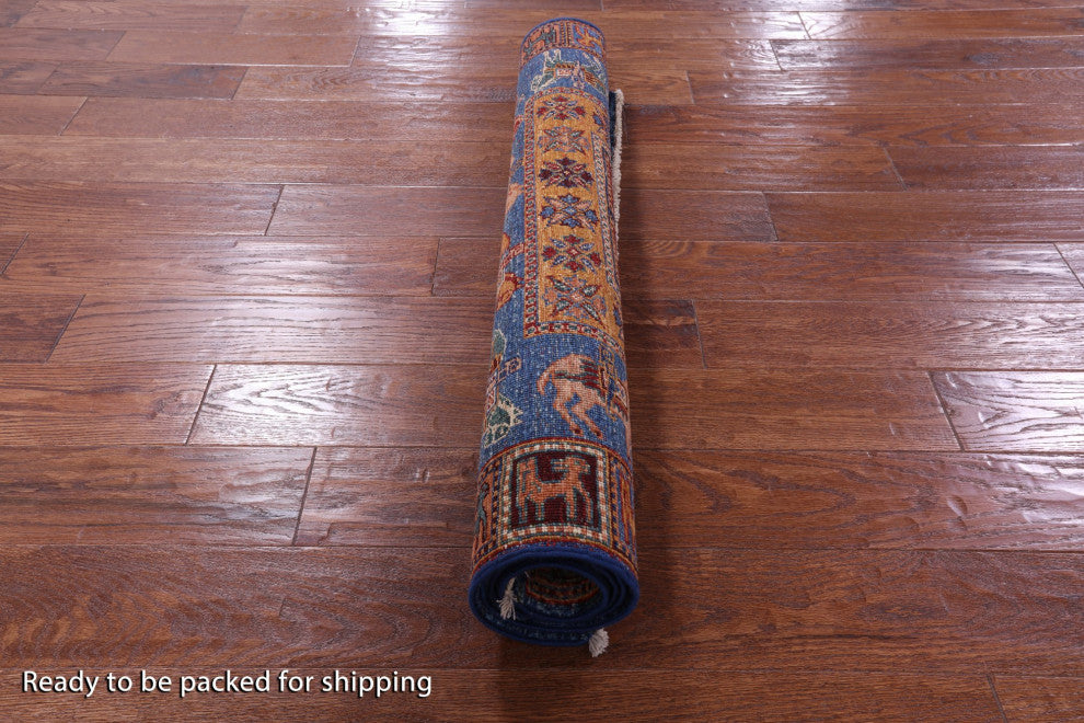 3' 5" X 4' 11" Antiqued Pazyryk Historical Design Hand-Knotted Rug Q10697