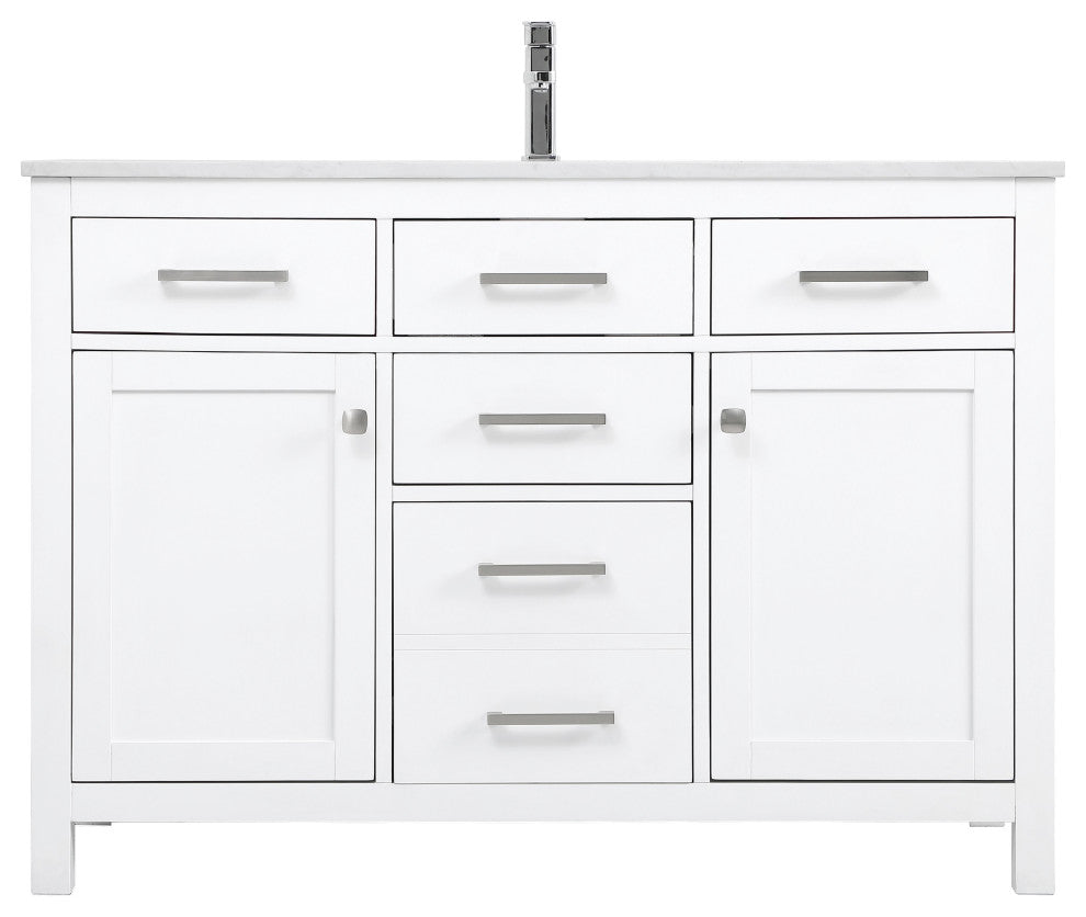 48" Single Bathroom Vanity, White